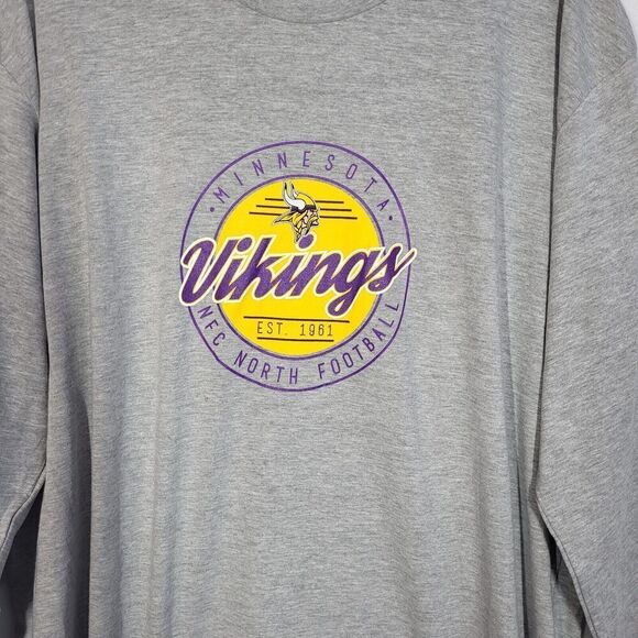 NFL Team Apparel Minneapolis Vikings Long Sleeve TShirt Women's Plus 2X Gray NEW - Picture 3 of 7